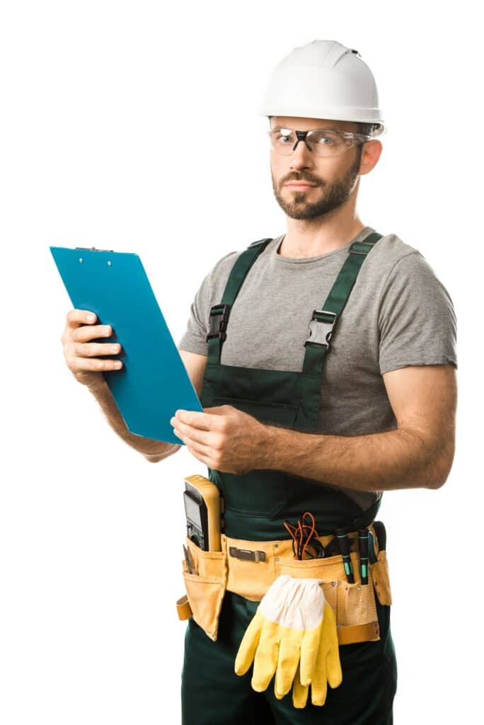 Electrician with clipboard